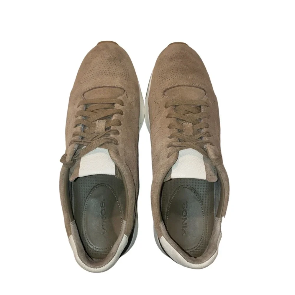 Vince Pierce Low Top Men's Sneaker Color Brown Flint Size 10M